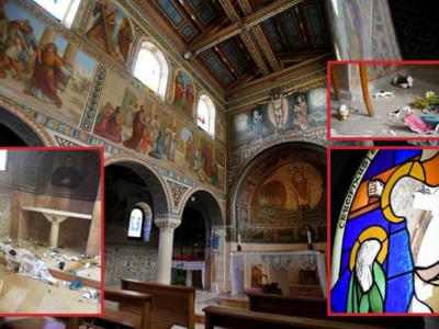 Vandali in azione nella chiesa di Santo Stefano a Beit Jemal