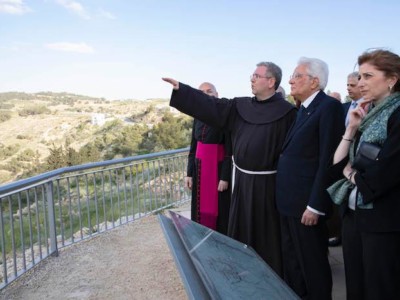 Il presidente Sergio Mattarella al Monte Nebo